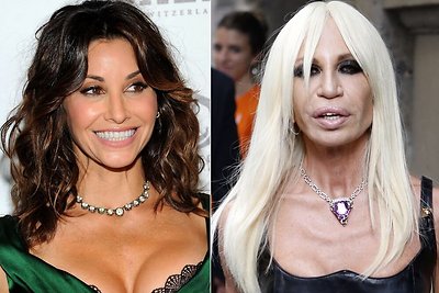 Gina Gershon ir Donatella Versace