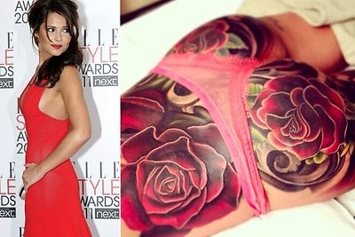 Cheryl Cole savo sėdynę ištatuiravo rožių žiedais