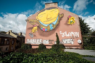 OSGEMEOS piešinys Vilniaus Pylimo gatvėje