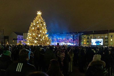 Šiaulių Kalėdų eglės įžiebimo akimirka