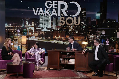 Laidos „Gero vakaro šou“ filmavimo akimirka