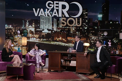 Laidos „Gero vakaro šou“ filmavimo akimirka