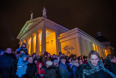 Vilniuje įžiebta Kalėdų eglė