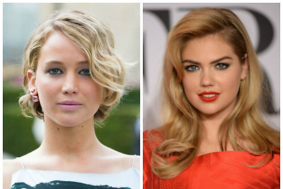 Jennifer Lawrence ir Kate Upton