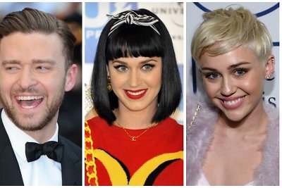 Lorde, Justinas Timberlake'as, Katy Perry ir Miley Cyrus