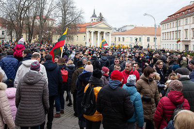 Trijų Baltijos valstybių vėliavų pakėlimo ceremonija Vilniuje, S. Daukanto aikštėje/ Gretos Skaraitienės „ŽMONĖS Foto“ nuotr.