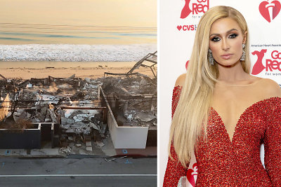 Stebėdama tiesioginę televizijos transliaciją Paris Hilton išvydo, kaip pelenais virsta jos šeimos vasarnamis Malibu