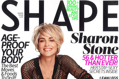 Sharon Stone ant žurnalo „Shape“ viršelio