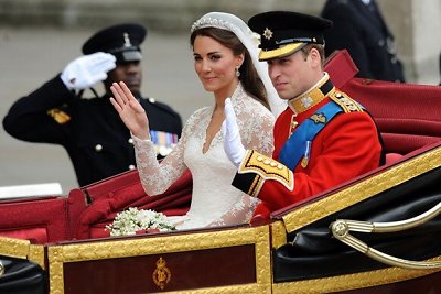 Kate Middleton ir Princas Williamas karietoje