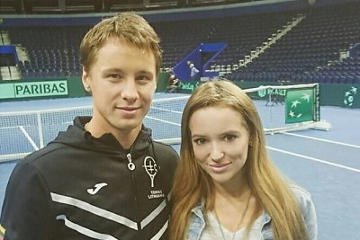 Ričardas Berankis prieš Daviso taurės turnyrą įsiamžino su Monika Šalčiūte