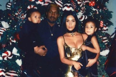 Kanye Westas ir Kim Kardashian su vaikais Saintu ir North