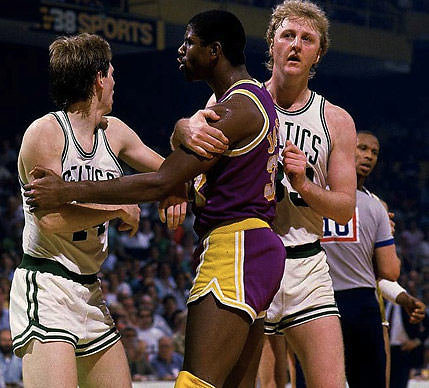 Danny Ainge'as, Magicas Johnsonas ir Larry Birdas, 1985 m.