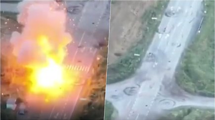Įspūdingas įrašas – užfiksuota, kaip Ukrainos pajėgos susprogdino Rusijos tanką