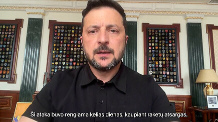 Zelenskis: Ukraina numušė 18 raketų ir neutralizavo daugiau kaip 100 dronų