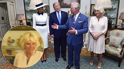 Po D.Trumpo vizito hercogienė Camilla šaukėsi pagalbos? Paslaptingas mirktelėjimas tapo sensacija