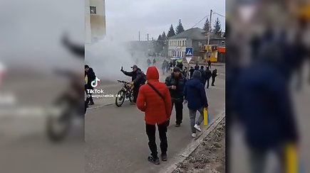Protestas prieš Rusijos agresiją Ukrainos Podilsko mieste