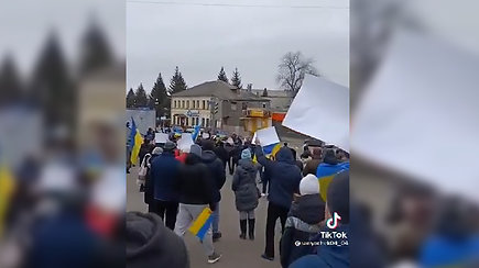 Protestas prieš Rusijos agresiją Ukrainos Podilsko mieste