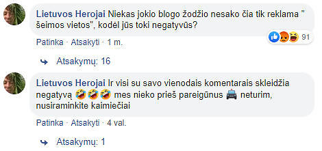 15min nuotr./Komentarai po įrašu socialiniame tinkle