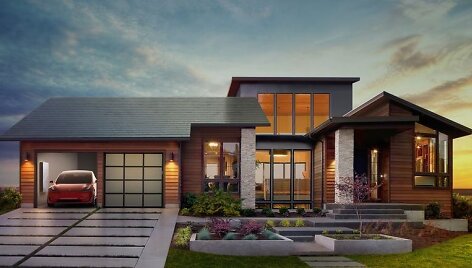 Kompanijos &bdquo;Tesla&ldquo; stogo danga atrodys įprastai, tačiau namus galės visi&scaron;kai aprūpinti ekologi&scaron;ka saulės energija