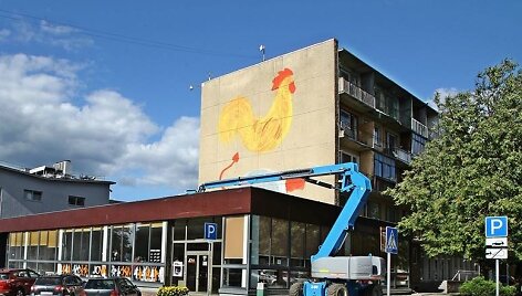 Anyk&scaron;čių centre pie&scaron;iamas pirmasis gatvės meno kūrinys