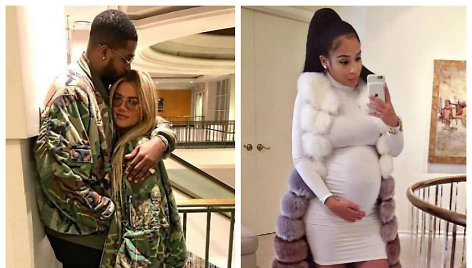 Tristanas Thompsonas su Khloe Kardashian ir buvusi jo mergina Jordan Craig (dešinėje)