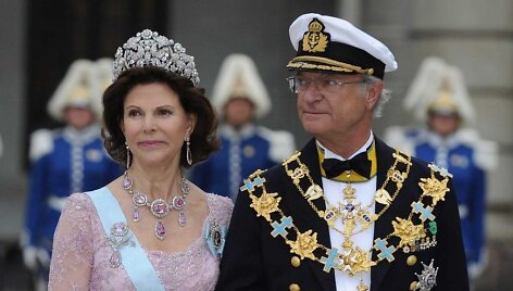 &Scaron;vedijos karalius Carlas Gustafas XVI ir karalienė Silvia