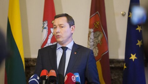 Artūras Zuokas Vilniaus rotu&scaron;ės Mero menėje.