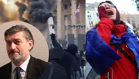 Micheilas Kavelašvilis ir protestuotojai Sakartvele