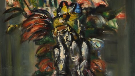 A. Galdikas, Natiurmortas su Rūpintojėliu, 1952