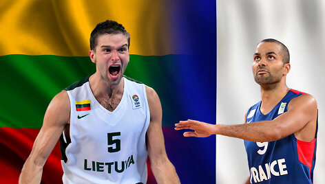 Mantas Kalnietis (Lietuva) ir Tony Parkeris (Prancuzija) 