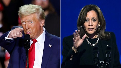 Donaldas Trumpas ir Kamala Harris 