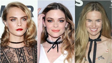 Įžymybės, pasipuo&scaron;usios kaklo juostelėmis: Cara Delevingne, Jaime King, Alice Callahan