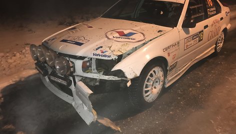 Giedriaus Firanto ir Mato Valiulio ekipažo avarija „Halls winter rally“ 