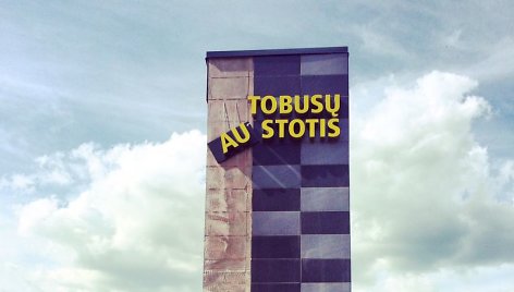 Naujosios Akmenės autobusų stoties stendas