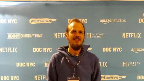 Režisierius Mindaugas Survila prie&scaron; filmo &bdquo;Sengirė&ldquo; premjerą Niujorko dokumentinių filmų festivalyje