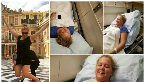 Amy Schumer per atostogas Paryžiuje apsinuodijo maistu ir atsidūrė ligoninėje