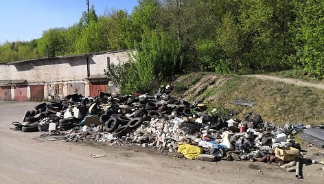 Šiukšlynas garažų bendrijos teritorijoje