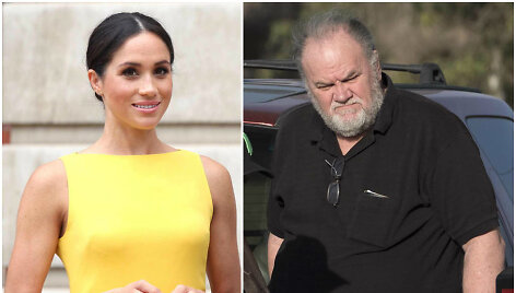 Sasekso hercogienė Meghan ir jos tėvas Thomas Markle'as