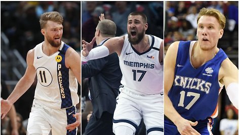 Domantas Sabonis, Jonas Valančiūnas ir Ignas Brazdeikis.