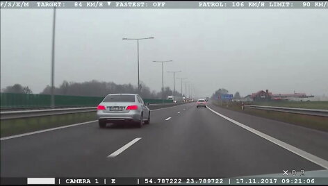 Pareigūnų užfiksuotas, daugiau nei 70 km/h greitį vir&scaron;ijęs vairuotojas