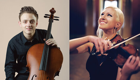 Smuikininkė Julija Ivanovaitė ir violončelininkas Deividas Dumčius