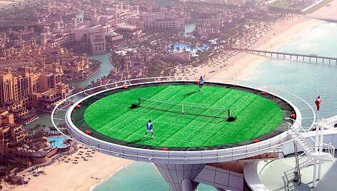 Auk&scaron;čiausias pasaulyje teniso kortas yra įrengtas Dubajuje