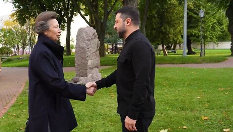 Jungtinės Karalystės princesė Anne ir Volodymyras Zelenskis