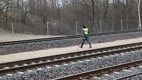 Lietuvos policijos mokyklos kursantų mokymai prie geležinkelio