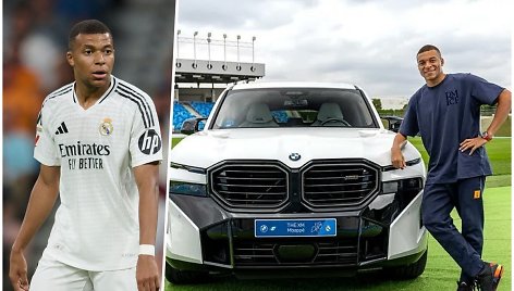 Kylianas Mbappe ir jo naujasis BMW