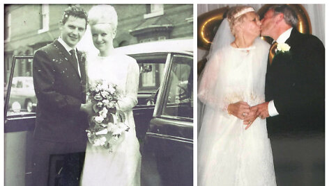 Carole-Ann ir Jimas Stanfieldai &scaron;vęsdami 50-ąsias vestuvių metines