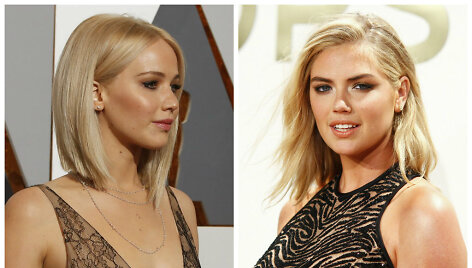 Jennifer Lawrence ir Kate Upton