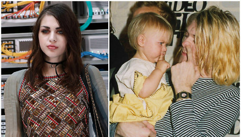 Frances Bean Cobain 2016 metais ir su tėvu Kurtu Cobainu 1993 metais