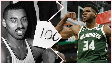 Ar Giannis Antetokounmpo dominuoja panašiai, kaip Wiltas Chamberlainas, pasiekęs NBA rezultatyvumo rekordą?