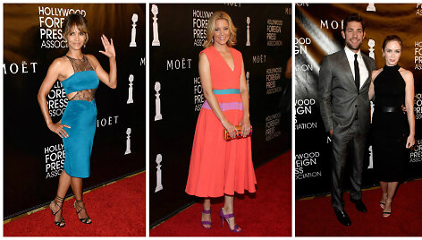 Halle Berry, Elizabeth Banks ir Emily Blunt su vyru Johnu Krasinski
